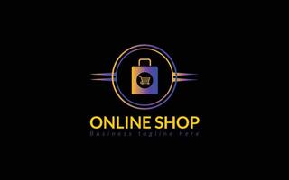 e-commerce logo modello design in linea shopping logo vettore