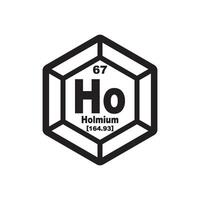 olmio icona, chimico elemento nel il periodico tavolo vettore
