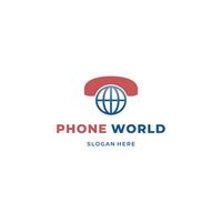 mondo Telefono connessione logo design moderno concetto vettore