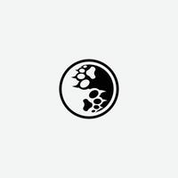 astratto animale orso yin yang logo icona idee vettore