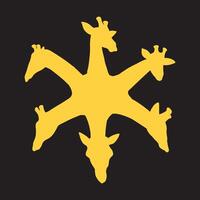 6 headed giraffa logo icona. animale silhouette design vettore illustrazione