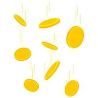 vettore icona di caduta oro moneta con velocità linea isolato su bianca sfondo. illustrazione di pioggia monete. concetto di vincente o montepremi.