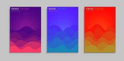 set di design di copertina a forma d'onda dinamica colorata. ottimo per banner, poster, sfondi o siti web vettore