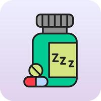 addormentato pillole vettore icona