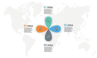 concetto di 4 Caratteristiche di avviare progetto ciclo. moderno Infografica design modello. semplice piatto vettore illustrazione per attività commerciale.