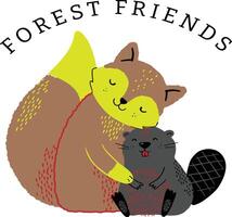 foresta amici logo vettore