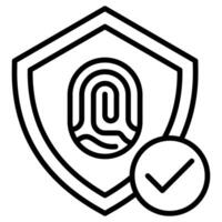 biometrico sicurezza icona linea vettore illustrazione