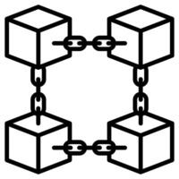 catena di blocchi icona linea vettore illustrazione