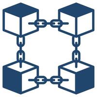 catena di blocchi icona linea vettore illustrazione