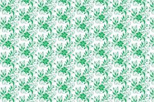 mano disegnare floreale fiore senza soluzione di continuità modello di verde floreale le foglie primavera piazza stile vettore design su un' bianca sfondo, tenda, tappeto, sfondo, vestiario, involucro