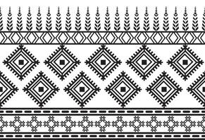 tribale tradizionale tessuto batik etnico. ikat floreale senza soluzione di continuità modello le foglie geometrico ripetendo design per sfondo, avvolgere, moda, tappeto, vestiario. nero e bianca vettore