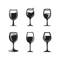 vino bicchiere logo vettore impostato modello, vino bicchiere logo vettore impostato di elementi, vino bicchiere vettore illustrazione