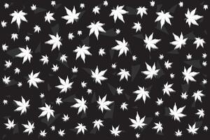 illustrazione, modello di il bianca acero le foglie su nero sfondo. vettore
