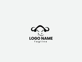 bue testa logo design con nero colore vettore