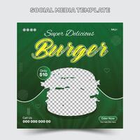 delizioso Hamburger sociale media inviare modello design vettore