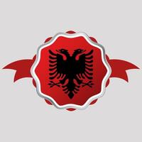 creativo Albania bandiera etichetta emblema vettore