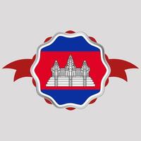 creativo Cambogia bandiera etichetta emblema vettore