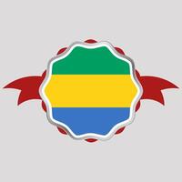 creativo Gabon bandiera etichetta emblema vettore