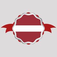 creativo Lettonia bandiera etichetta emblema vettore