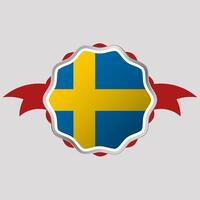 creativo Svezia bandiera etichetta emblema vettore