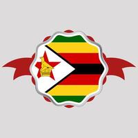 creativo Zimbabwe bandiera etichetta emblema vettore