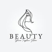 bellissimo ragazza, bellezza cura clinica semplice minimo icona logo cartello , bellezza donna vettore illustrazione design