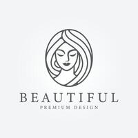 bellissimo ragazza, bellezza cura clinica semplice minimo icona logo cartello , bellezza donna vettore illustrazione design