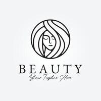 bellissimo ragazza, bellezza cura clinica semplice minimo icona logo cartello , bellezza donna vettore illustrazione design