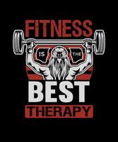 fitness è il migliore terapia fitness maglietta design vettore
