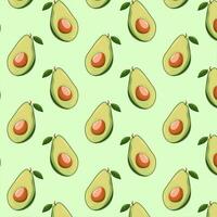 senza soluzione di continuità modello avocado totale e metà. salutare verdure e vegetariano cibo. fresco biologico cibo, salutare mangiare. fatto nel cartone animato piatto stile vettore