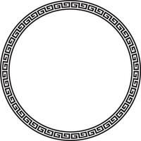 vettore il giro monocromatico classico telaio. greco meandro. modelli di Grecia e antico Roma. cerchio europeo confine