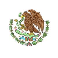 Messico bandiera il aquila e serpente, simbolo a partire dal il bandiera di Messico. vettore illustrazione