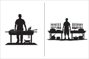 barbecue griglia silhouette vettore icona design e griglia bbq vettore icona impostato illustrazione