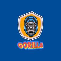 gorilla portafortuna logo design modello vettore