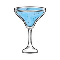 bevanda blu nell'icona del disegno della tazza da cocktail vettore