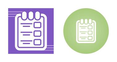 compito elenco con appunti vettore icona