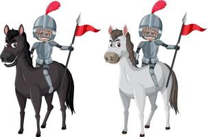 cavalieri medievali a cavallo vettore