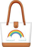 una borsetta bianca con motivo arcobaleno vettore