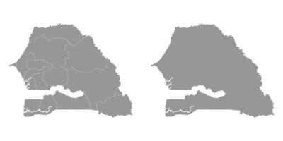 Senegal carta geografica con amministrativo divisioni. vettore illustrazione.