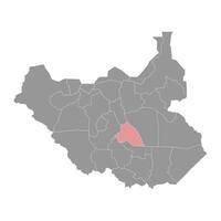 orientale laghi stato carta geografica, amministrativo divisione di Sud Sudan. vettore illustrazione.