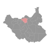 settentrionale liech stato carta geografica, amministrativo divisione di Sud Sudan. vettore illustrazione.