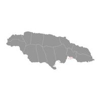 Kingston parrocchia carta geografica, amministrativo divisione di Giamaica. vettore illustrazione.