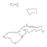 americano samoa carta geografica con quartieri. vettore illustrazione.