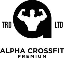 Palestra fitness lettera un' logo icona design vettore