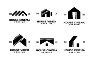 Casa casa studio film cinema video logo icona design illustrazione vettore