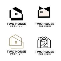 Due Casa lettera logo icona design illustrazione vettore
