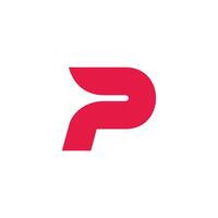 lettera p rosso fiore astratto semplice logo vettore