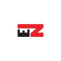 lettera wz movimento swoosh font logo vettore
