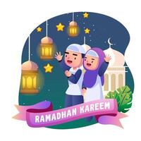 Ramadan bambini illustrazione vettore