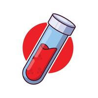 sangue test tubo cartone animato vettore illustrazione.